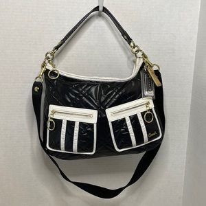 Coach #15872 Poppy Ski Bunny Snowball Hobo -  Black and White